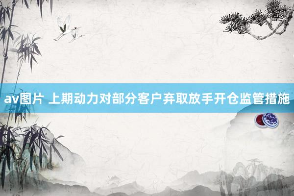 av图片 上期动力对部分客户弃取放手开仓监管措施