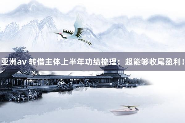 亚洲av 转借主体上半年功绩梳理：超能够收尾盈利！