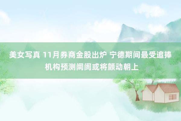 美女写真 11月券商金股出炉 宁德期间最受追捧 机构预测阛阓或将颤动朝上