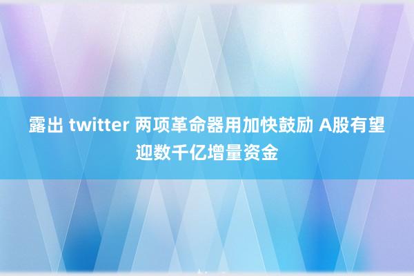 露出 twitter 两项革命器用加快鼓励 A股有望迎数千亿增量资金