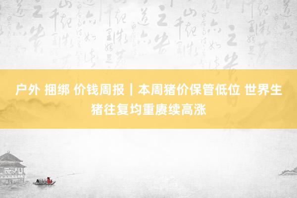 户外 捆绑 价钱周报｜本周猪价保管低位 世界生猪往复均重赓续高涨