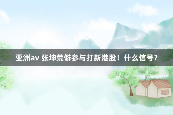 亚洲av 张坤荒僻参与打新港股！什么信号？