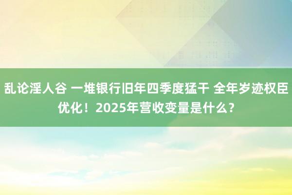 乱论淫人谷 一堆银行旧年四季度猛干 全年岁迹权臣优化！2025年营收变量是什么？