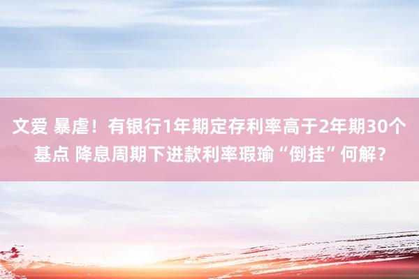 文爱 暴虐！有银行1年期定存利率高于2年期30个基点 降息周期下进款利率瑕瑜“倒挂”何解？