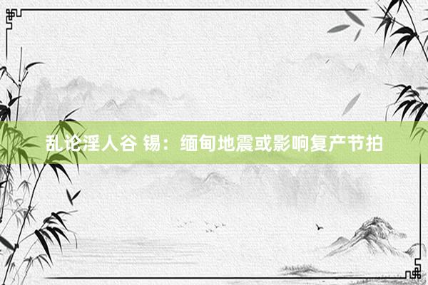 乱论淫人谷 锡：缅甸地震或影响复产节拍